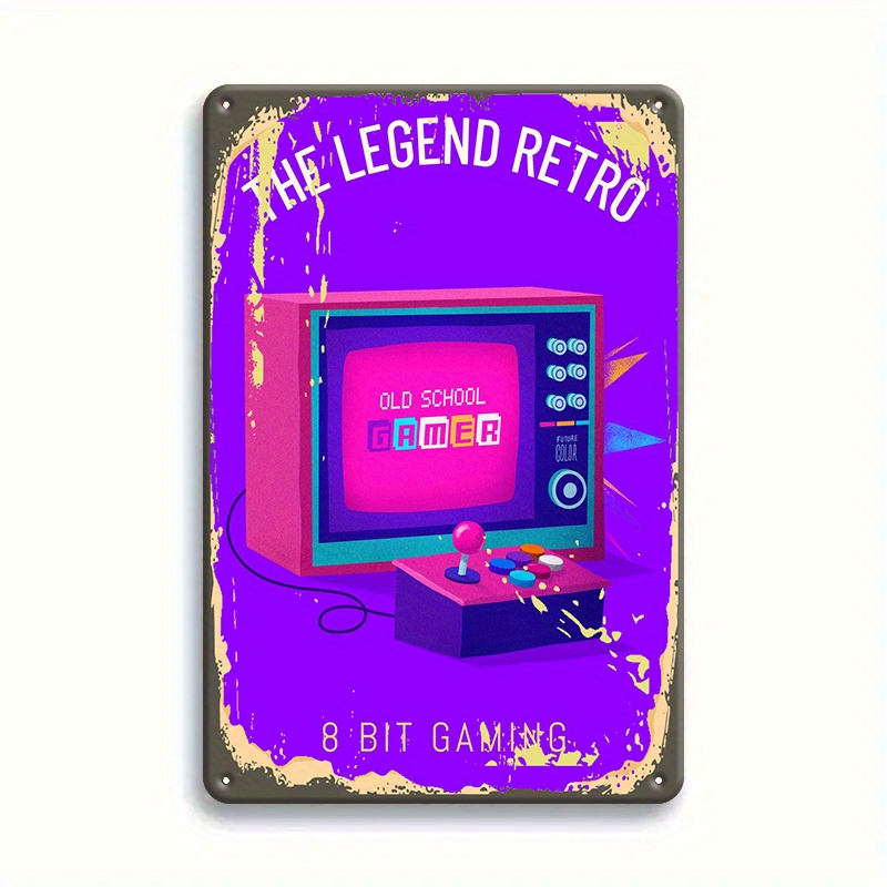Retro Gaming Lounge - Plaque en métal rétro sur le