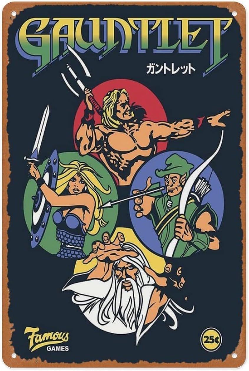 Retro Gaming Jeu - Panneau métallique rétro pour jeux vidéo