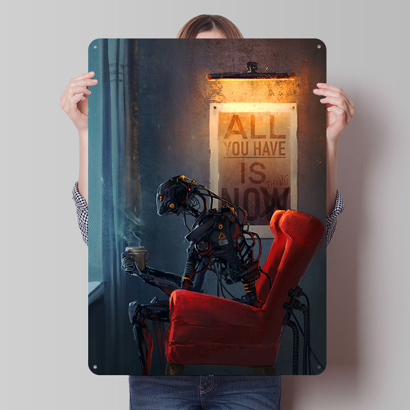 Retro Gaming Now - Affiche métallique Now Nothing, Art mural