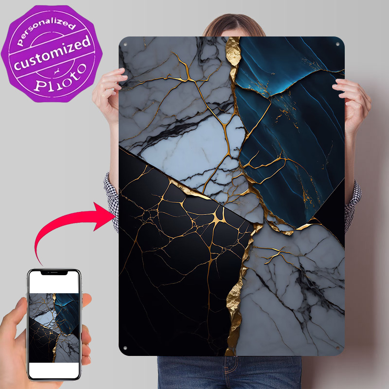 Retro Gaming Gifts For Men - Affiche Murale Abstraite Marbre Kintsugi Rétro,