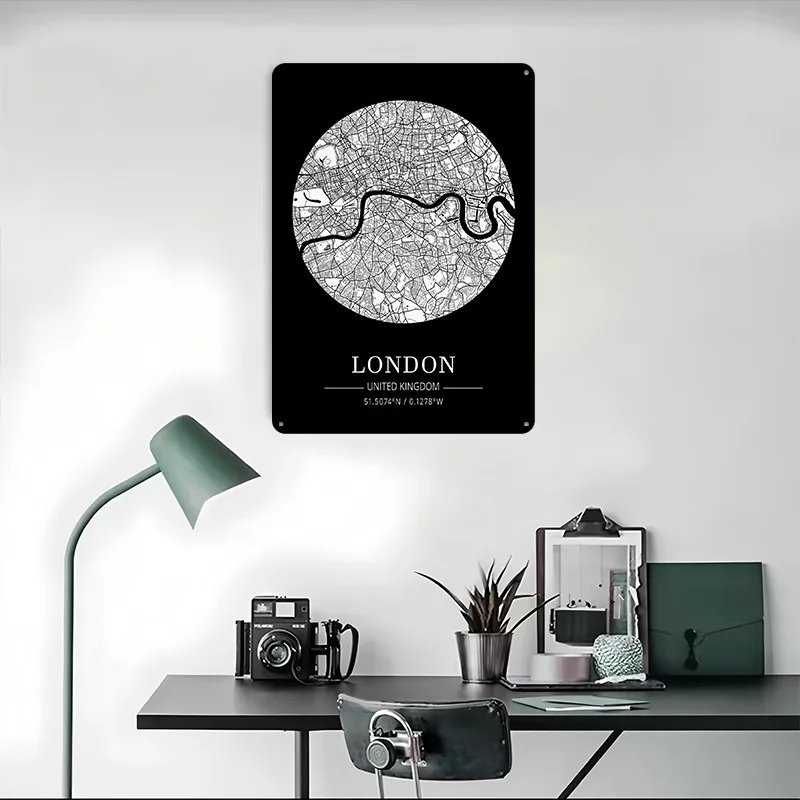 Plaque en métal avec carte de  - Retro Gaming London avis et prix