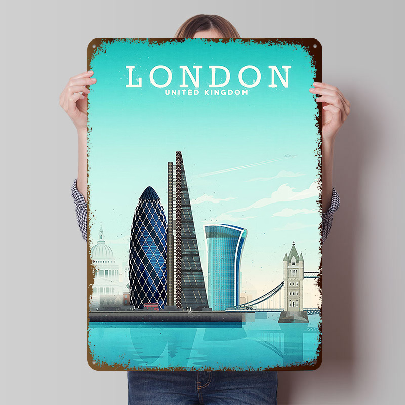 Affiche métallique de voyage à - Retro Gaming London avis et prix