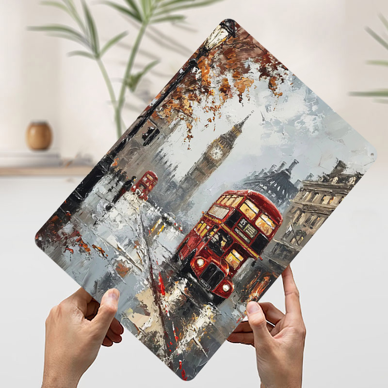 Affiche Métallique Bus de Lond - Retro Gaming London avis et prix