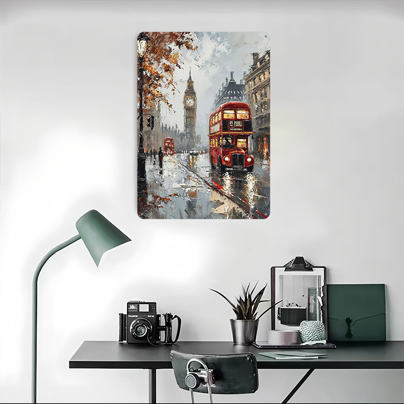Affiche Métallique Bus de Lond - Retro Gaming London avis et prix